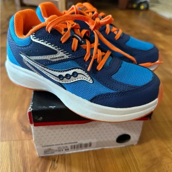 Saucony Blue and Orange Sneakers - Picture 2 of 3